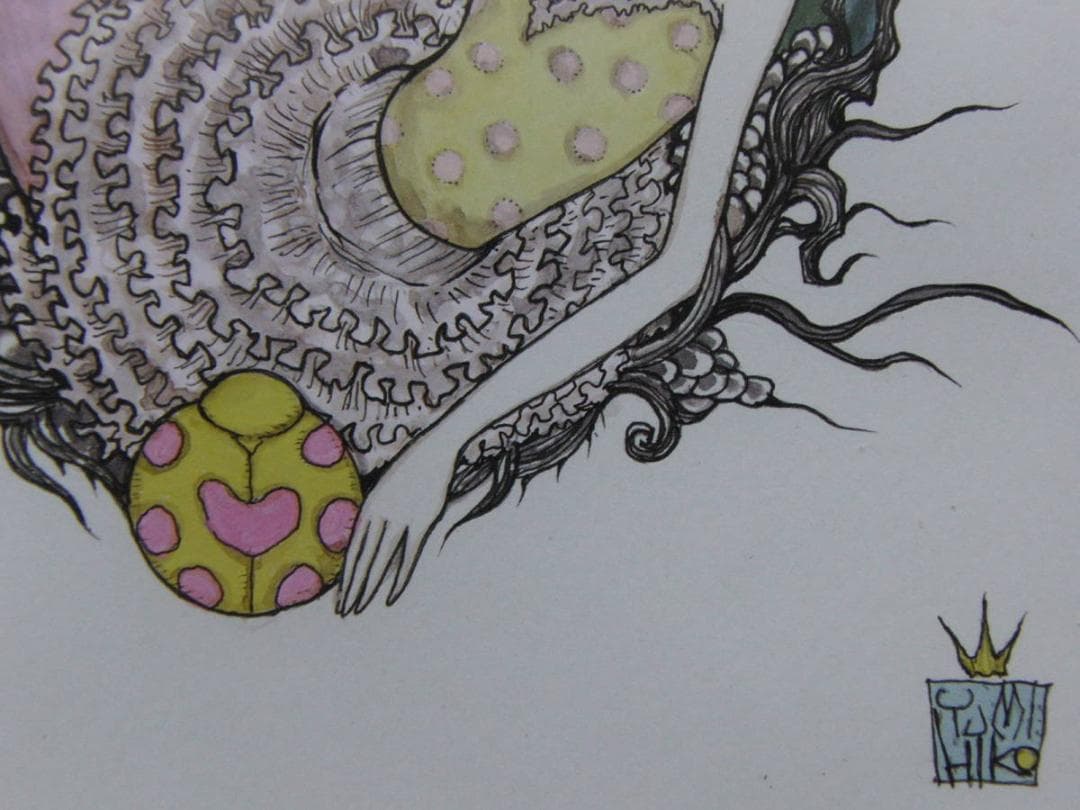 天野弓彦、【Girl】、希少な額装用画集より、状態良好、新品額装付