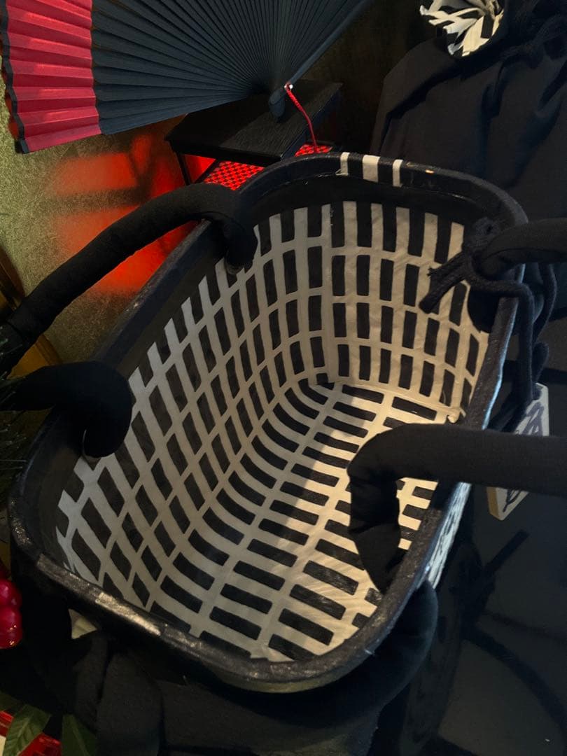 一閑張り　一閑張りバッグ　達磨　福達磨　和紙　大正　着物　縁起達磨　格子