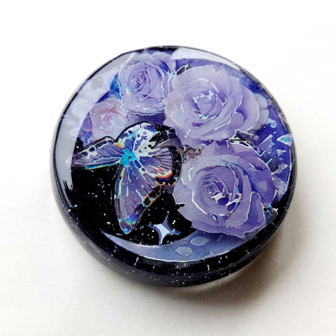 【1661】レジン　月　蝶　ヘアゴム　ポニーフック　ブロ―チ　ハンドメイド