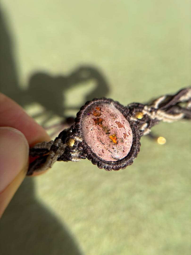 カンテラオパールハンドメイド 編み込みブレスレット