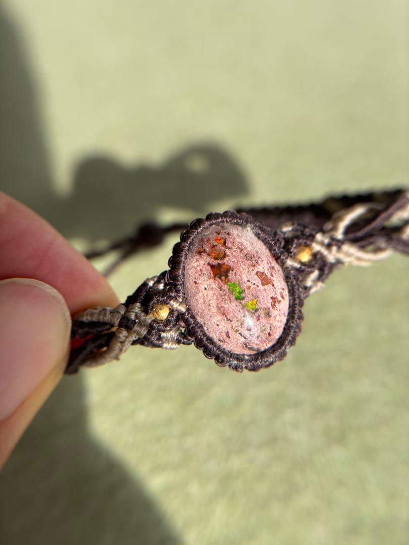 カンテラオパールハンドメイド 編み込みブレスレット