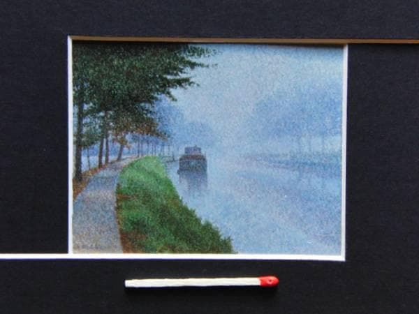 芦田芳男、運河朝霧、希少な額装用画集より、美品、新品額装付