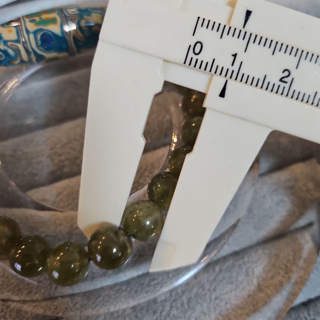 漆　天珠　グリーンガーネット　カルセドニー　ブレスレット