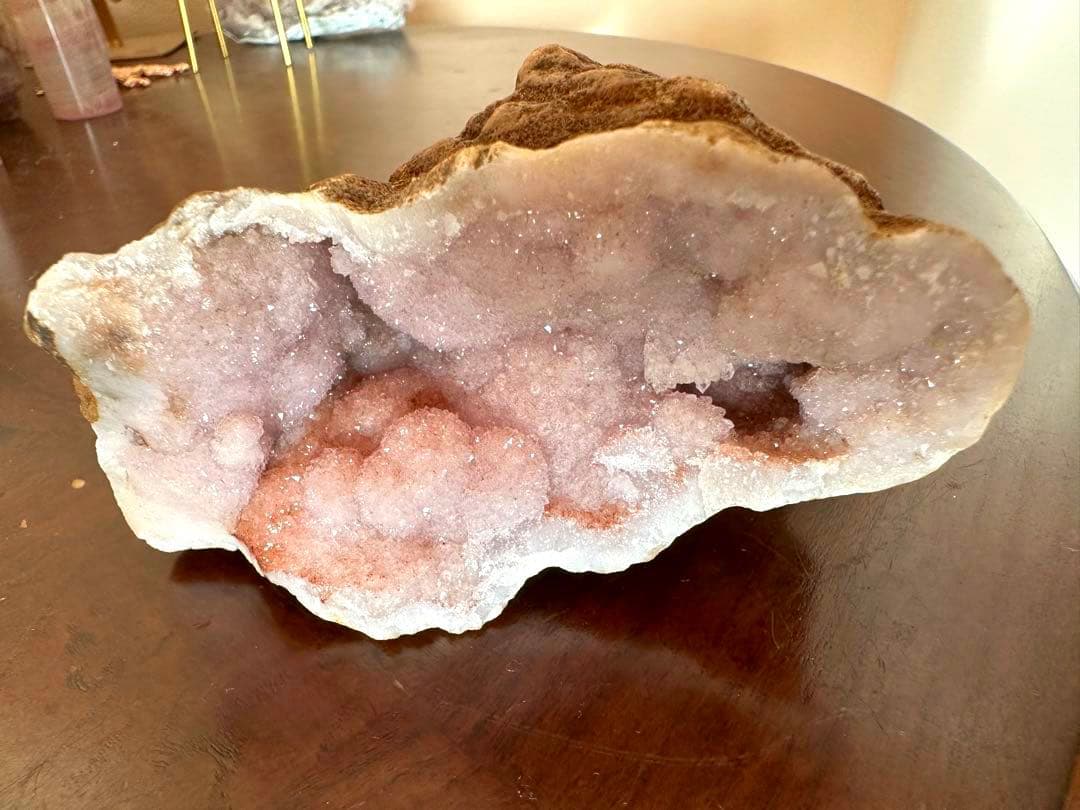 高品質　大きい　ピンクアメジスト　原石　ジオード