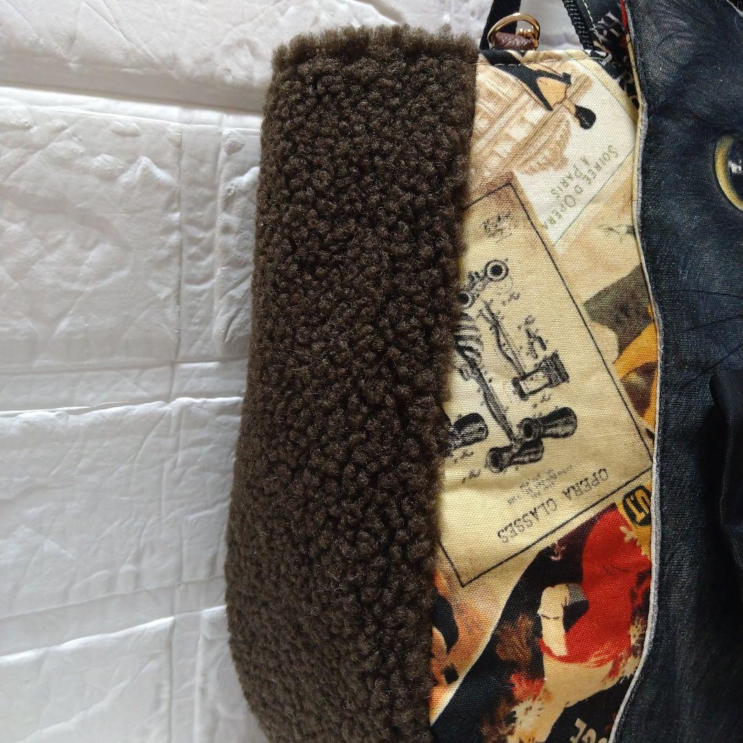 コヤンイサムチョン☆ラウンドトートバッグ ヴィンテージ調＆もこもこ