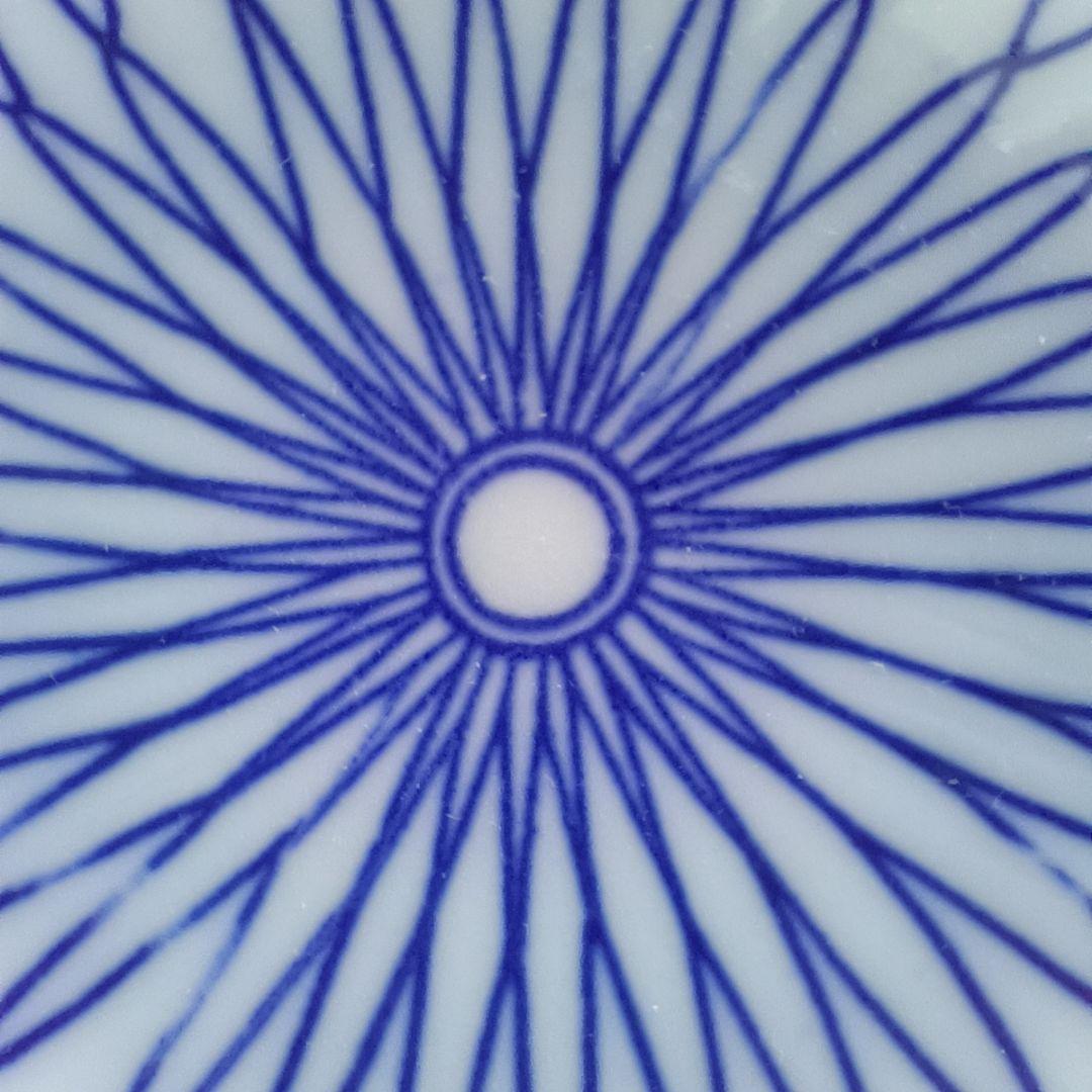 青い幾何学模様の平皿 2枚セット 手描網9号皿 [ 27×4㎝ ] 有田焼大皿