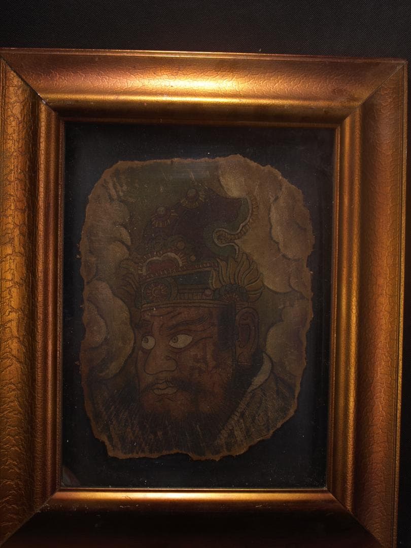 骨董市掘り出し品 中国唐時代　敦煌莫高窟壁画 彩絵AK1947A7-2