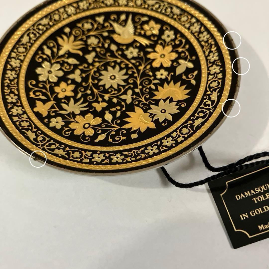 スペイン トレド 象嵌細工「ダマスキナード」 飾り皿（径70㍉、高