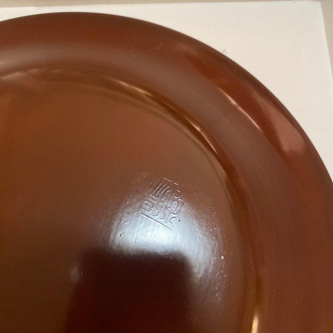 鎌倉彫　陽堂　古瓦盆　8寸　刀目