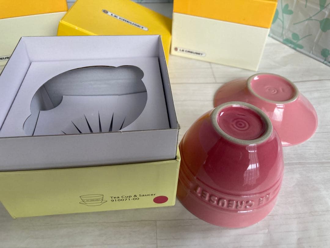 新品未使用　LE CREUSET ルクルーゼ　カップ＆ソーサ　ジャポネスクピンク