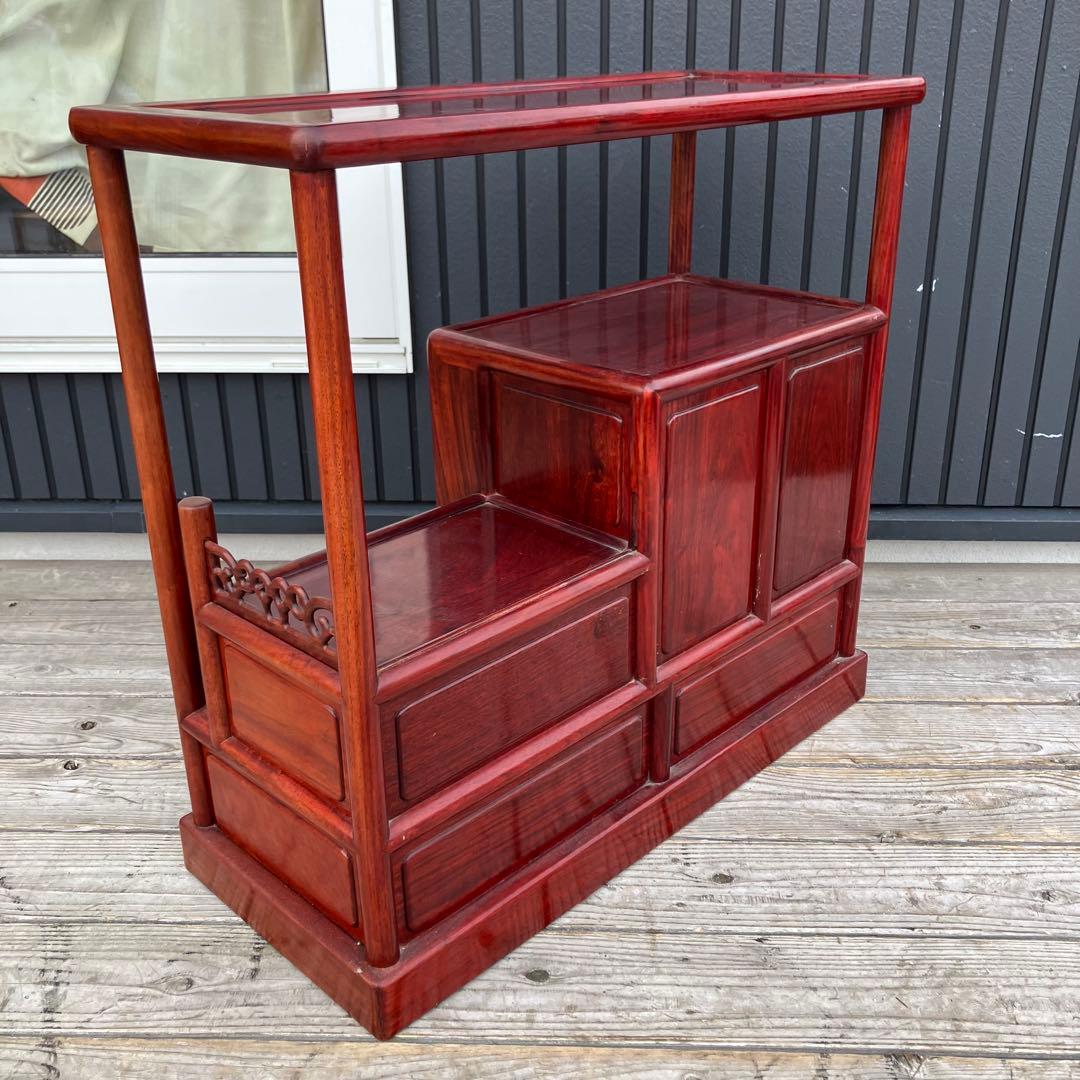 唐木家具 銘木 花梨 茶箪笥 茶棚 飾り棚 中国骨董 サイドボード ビンテージ