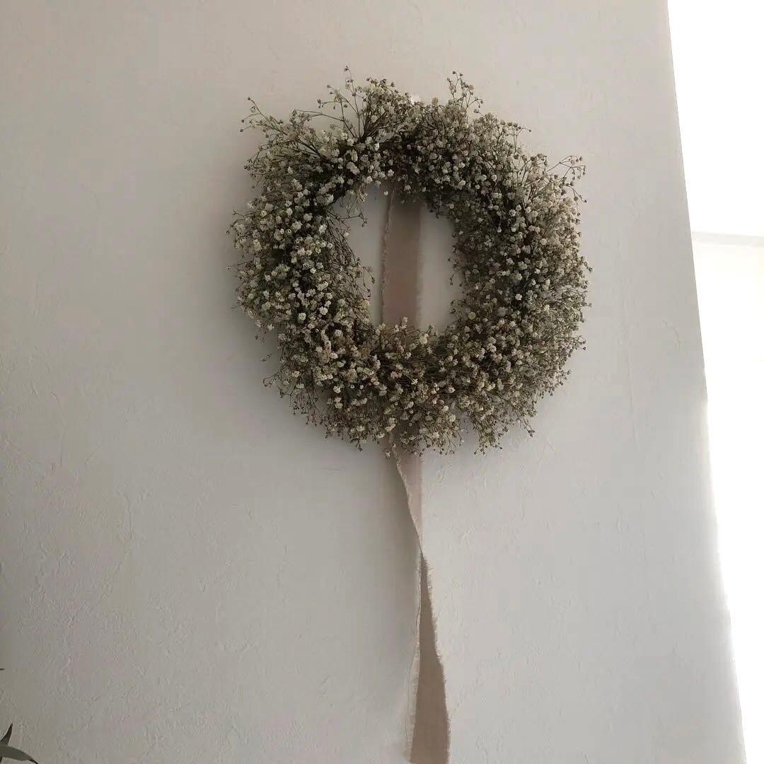 もこもこ✳︎たっぷりかすみ草のフラワーリース