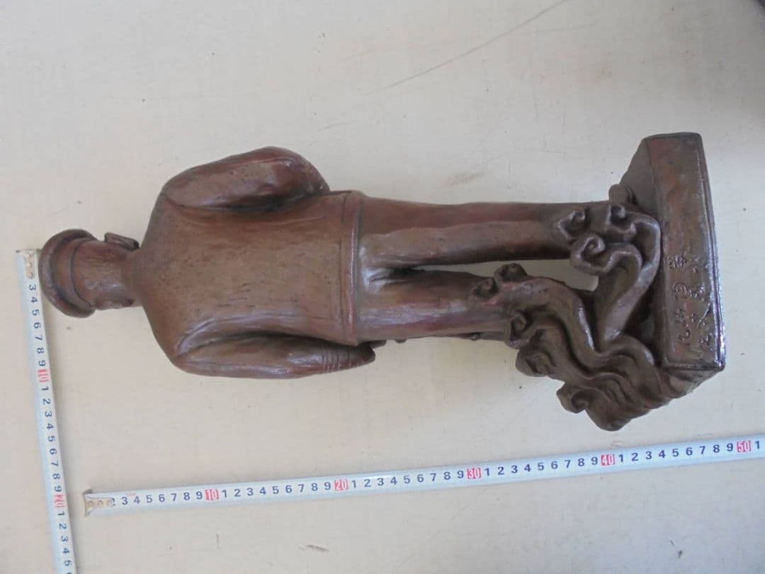 AKa6452　備前　陶斎仙史作　東郷平八郎　立像　陶器　置物　高さ　約４１ｃｍ