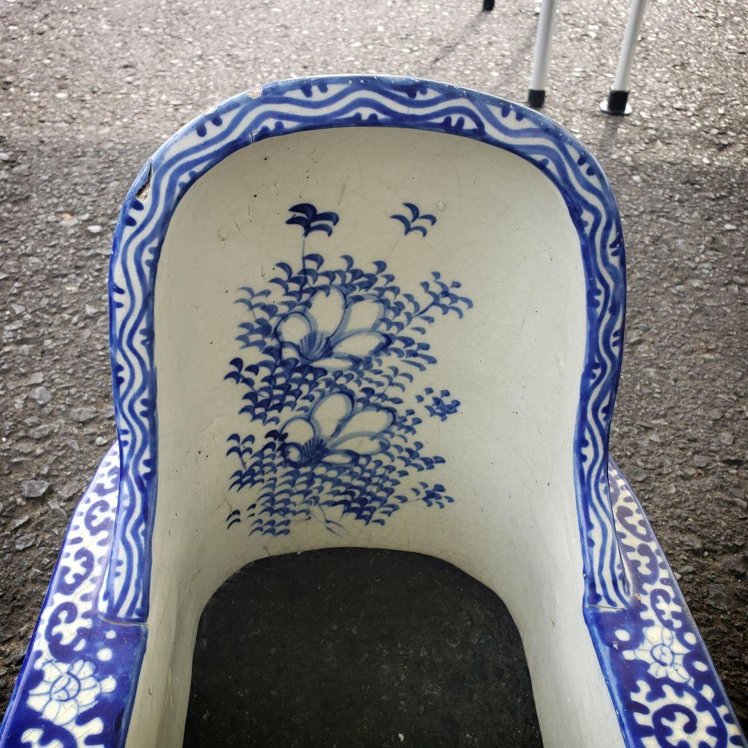 染付 便器 陶器 明治 白抜蛸唐草 古伊万里 - メルカリ