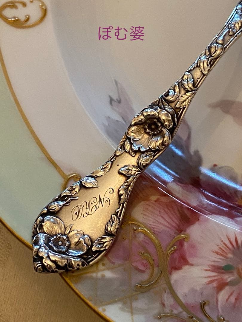 【リード＆バートン】純銀 スターリング／ティースプーン「レ・サンク／深彫り」