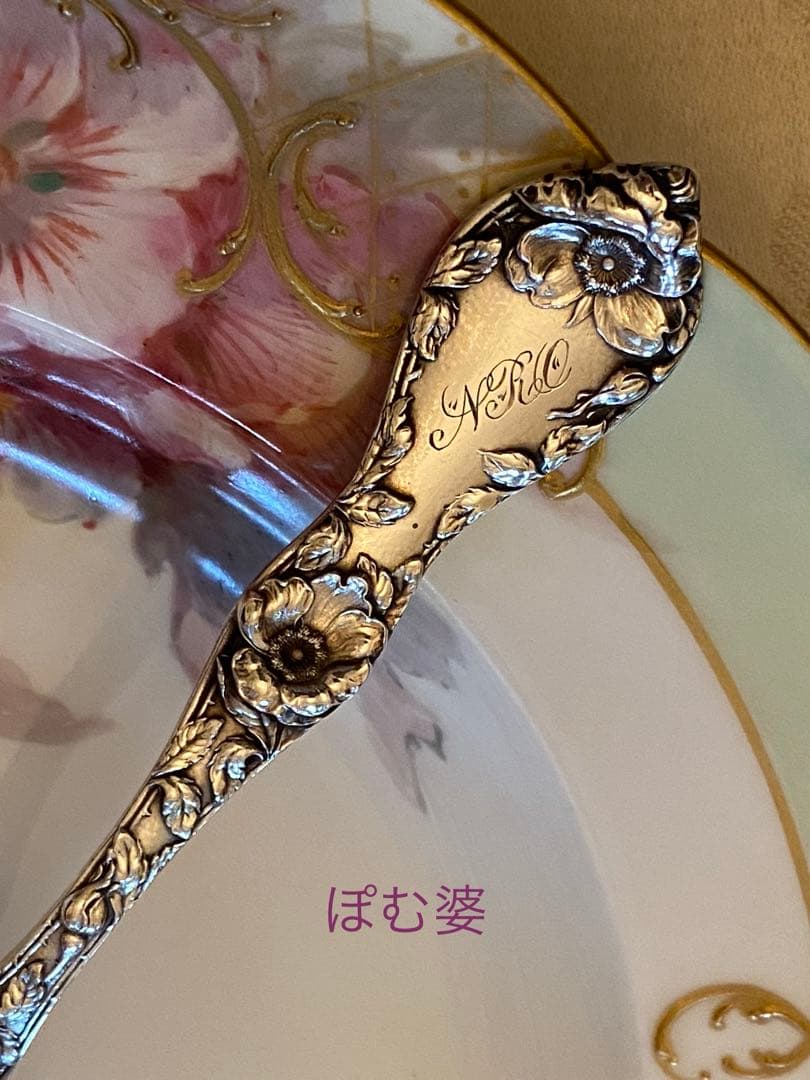 【リード＆バートン】純銀 スターリング／ティースプーン「レ・サンク／深彫り」