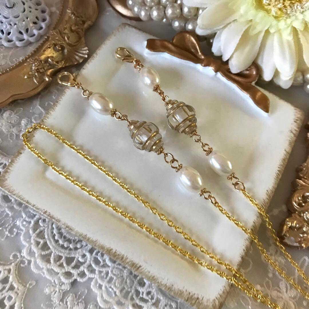 ♪533❤️ アンティーク　ビーズ　マスクチェーン　メガネチェーン　ハンドメイド