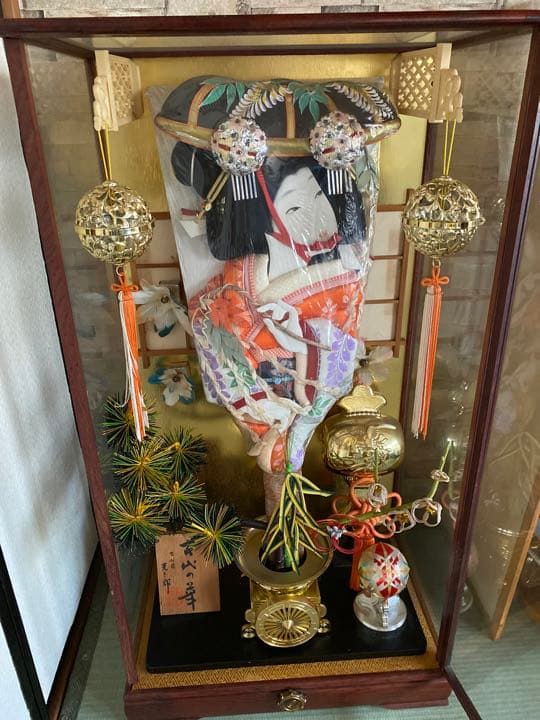 羽子板飾り ガラスケース オルゴール付き