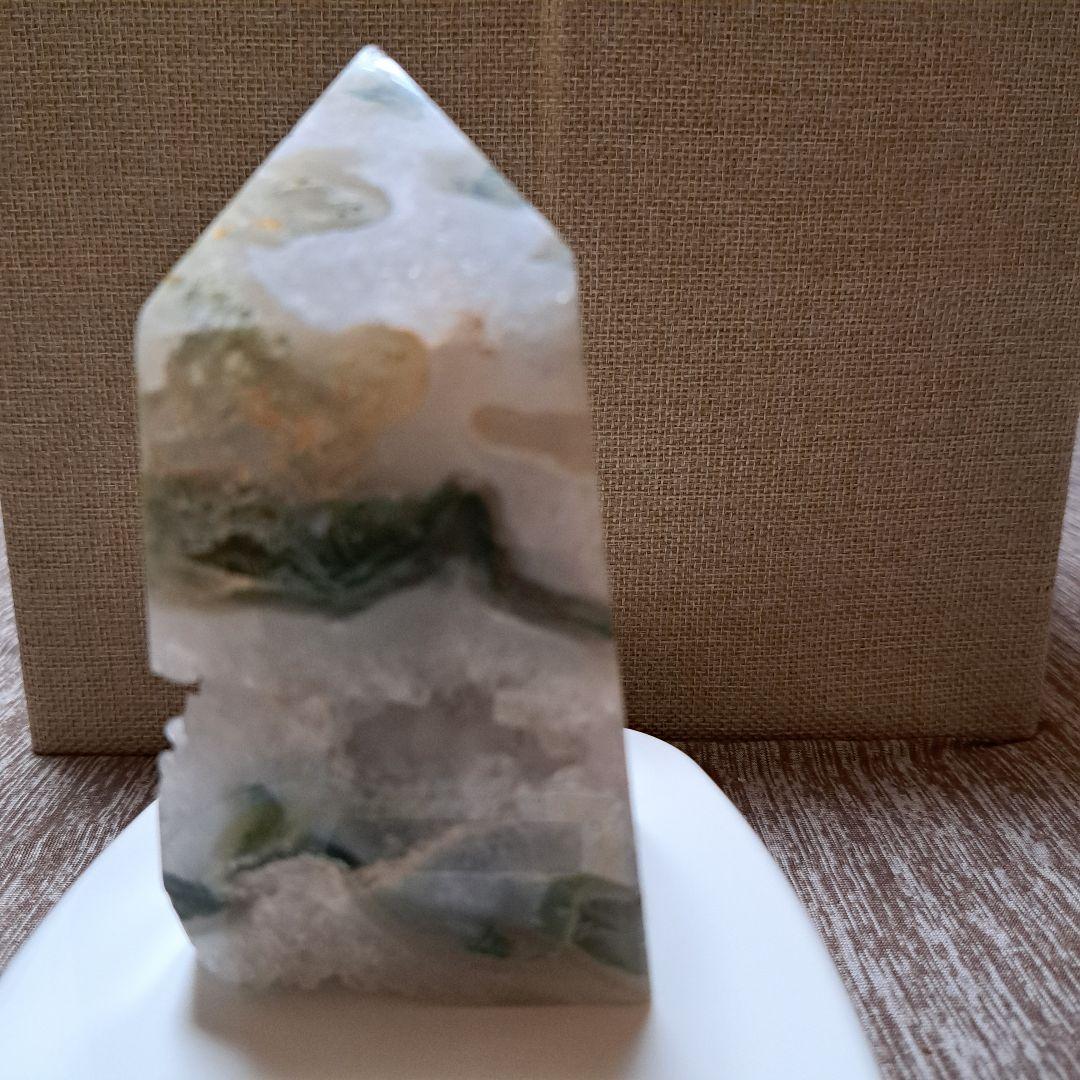 モスアゲート　天然石　タワーポイント　結晶　キラキラ✴️原石