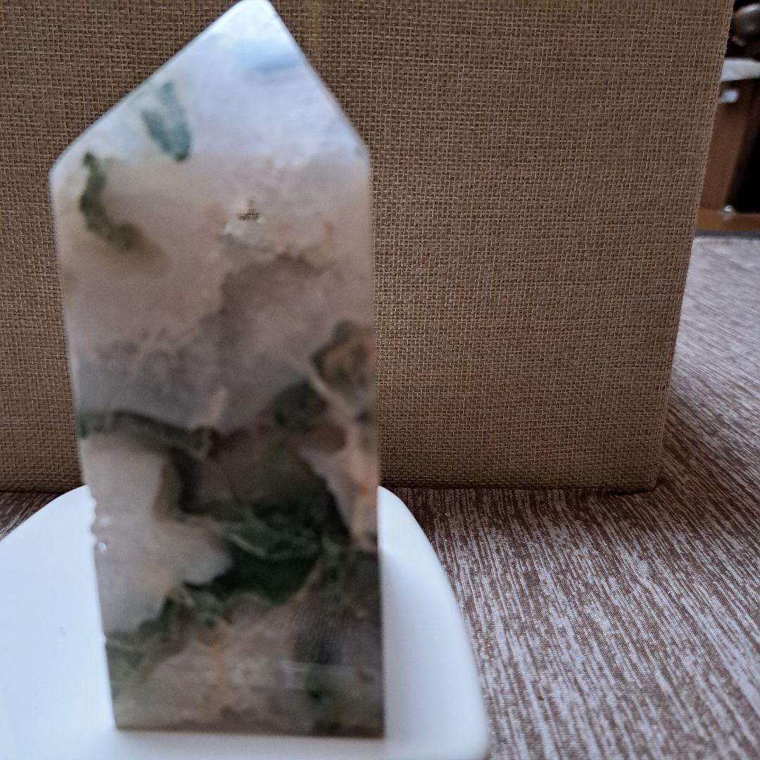 モスアゲート　天然石　タワーポイント　結晶　キラキラ✴️原石