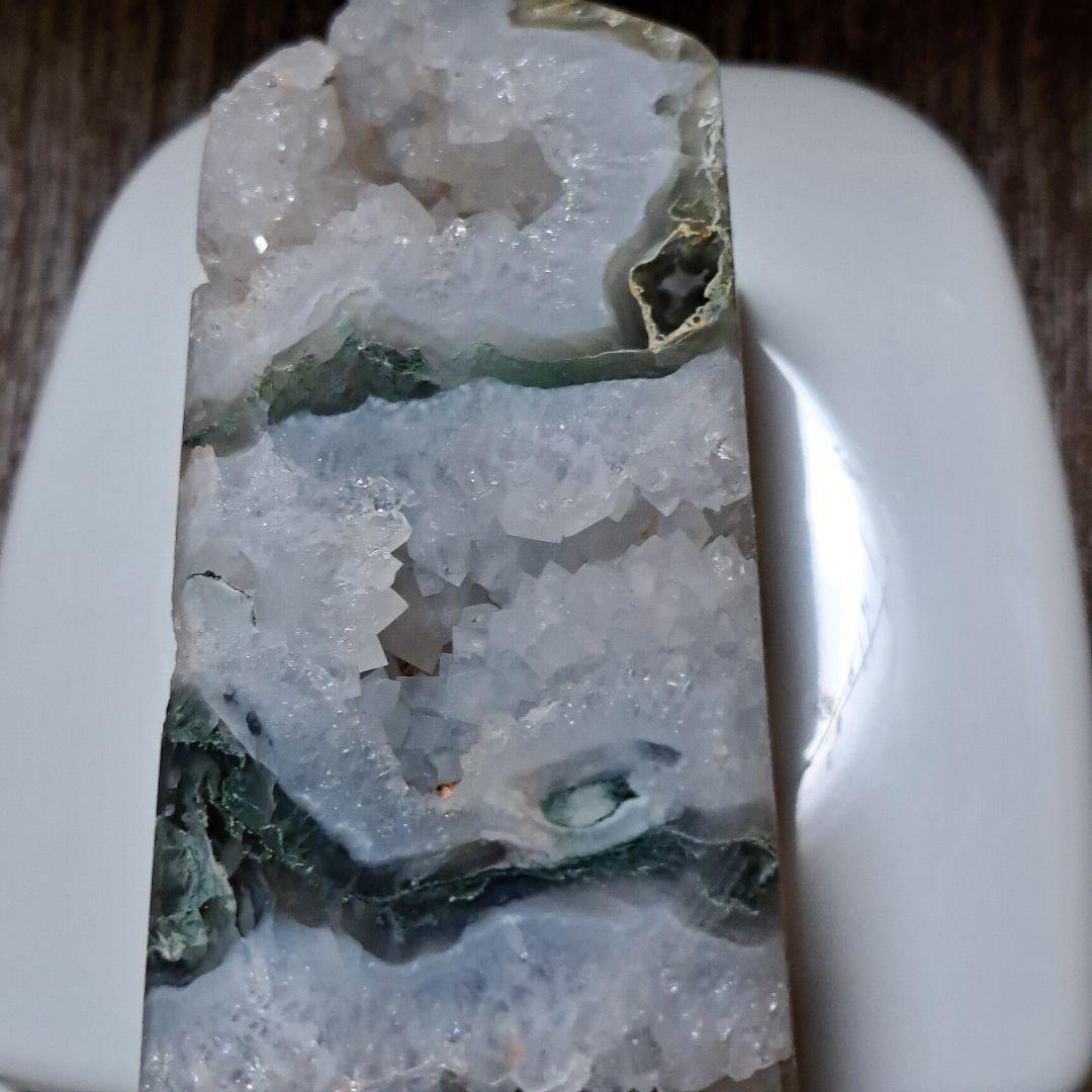 モスアゲート　天然石　タワーポイント　結晶　キラキラ✴️原石