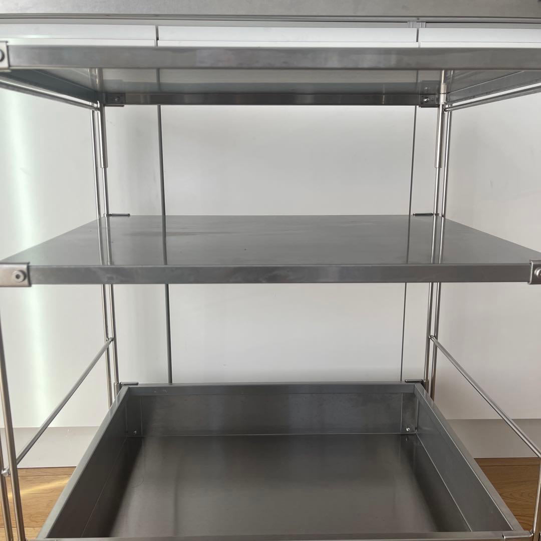 無印良品　ステンレスユニットシェルフワゴンセット