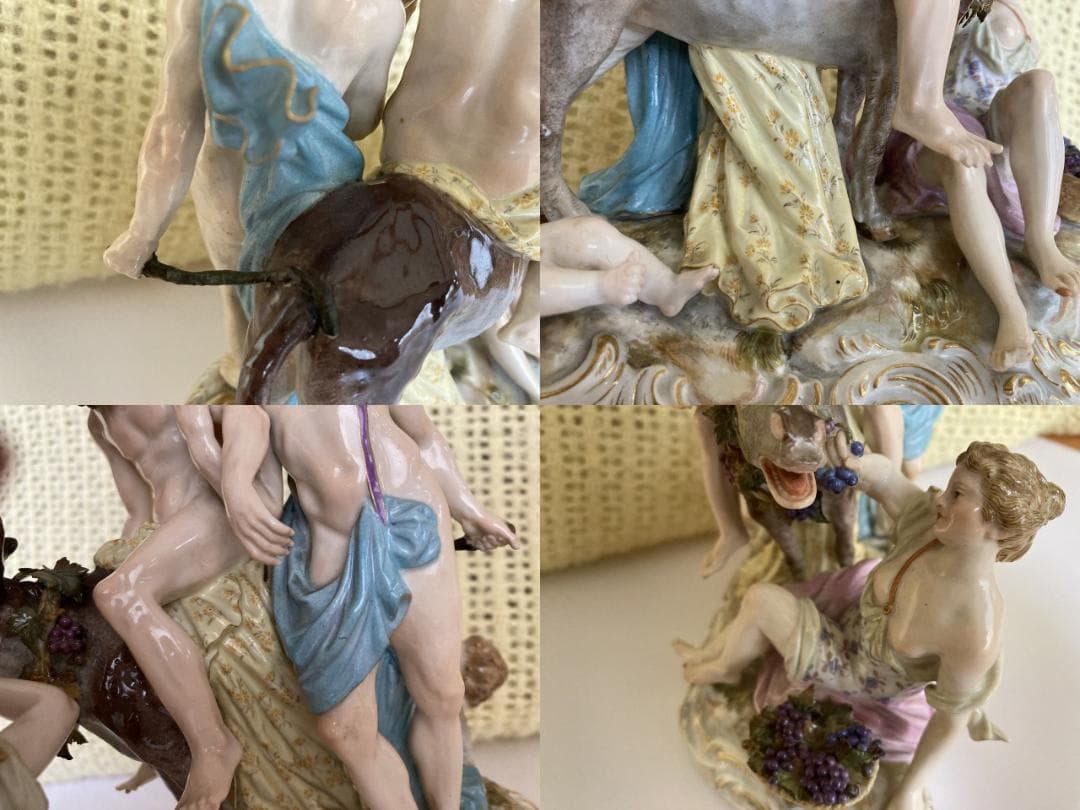 マイセン フィギュリン ロバに乗るシレナス  ロバのサイレーン 酔っぱらう人々