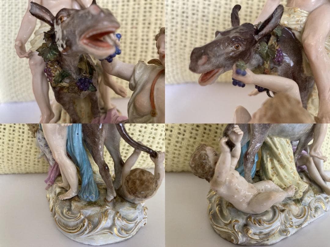 マイセン フィギュリン ロバに乗るシレナス  ロバのサイレーン 酔っぱらう人々