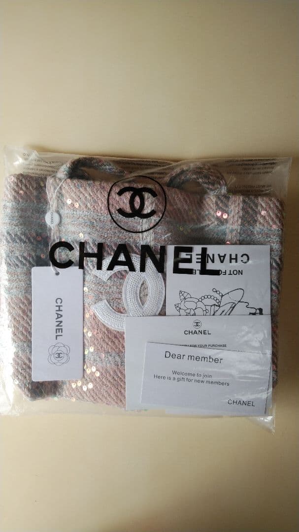 CHANELビューティーノベルティツイードスパンコールトートバック
