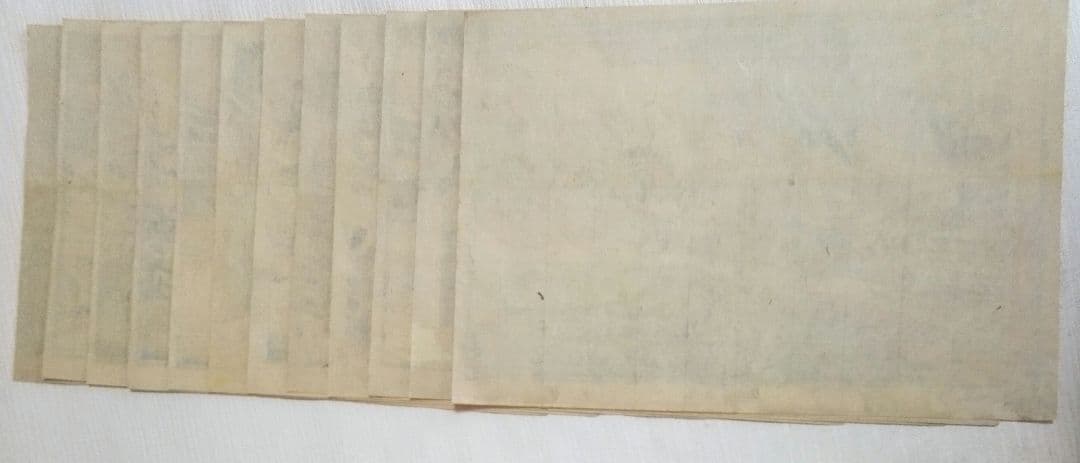 浮世絵、忠雄義臣録、第1～第12全12枚揃い売り三代歌川豊国画 虫穴多