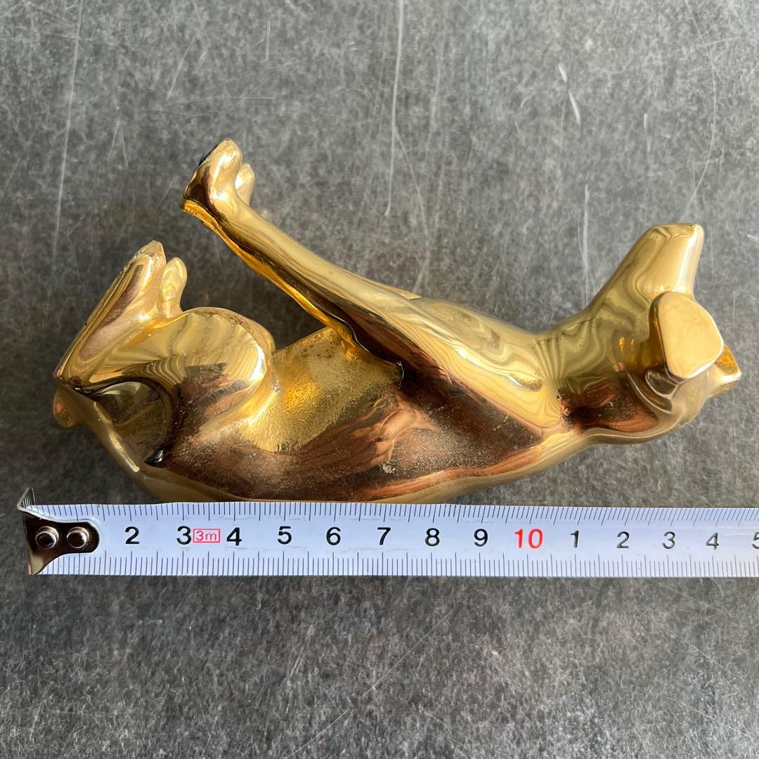 88美品✨ ビクター犬 ニッパー 18センチ ゴールド 置物 レトロ 希少