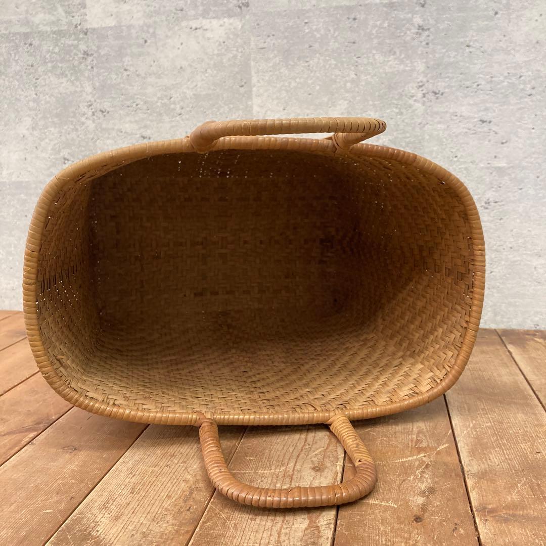 ヴィンテージ 竹かご 籠 カゴ かごバッグ 大きめ 大容量 バッグ バスケット