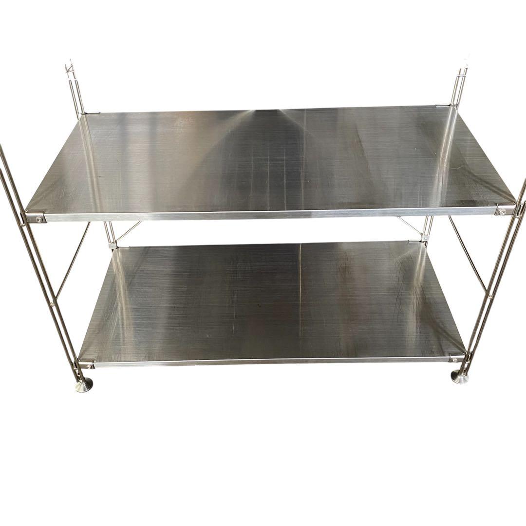 無印良品 ステンレスユニットシェルフ ワイド小 家具 ワイヤーバスケット付