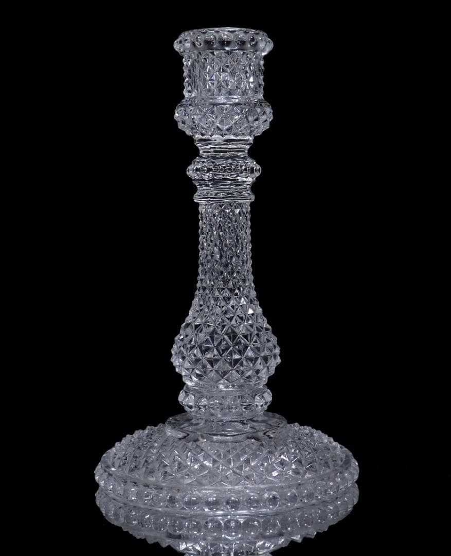 オールド・バカラ 珍品 キャンドルホルダー 18.3cm ディアマン ビゾー