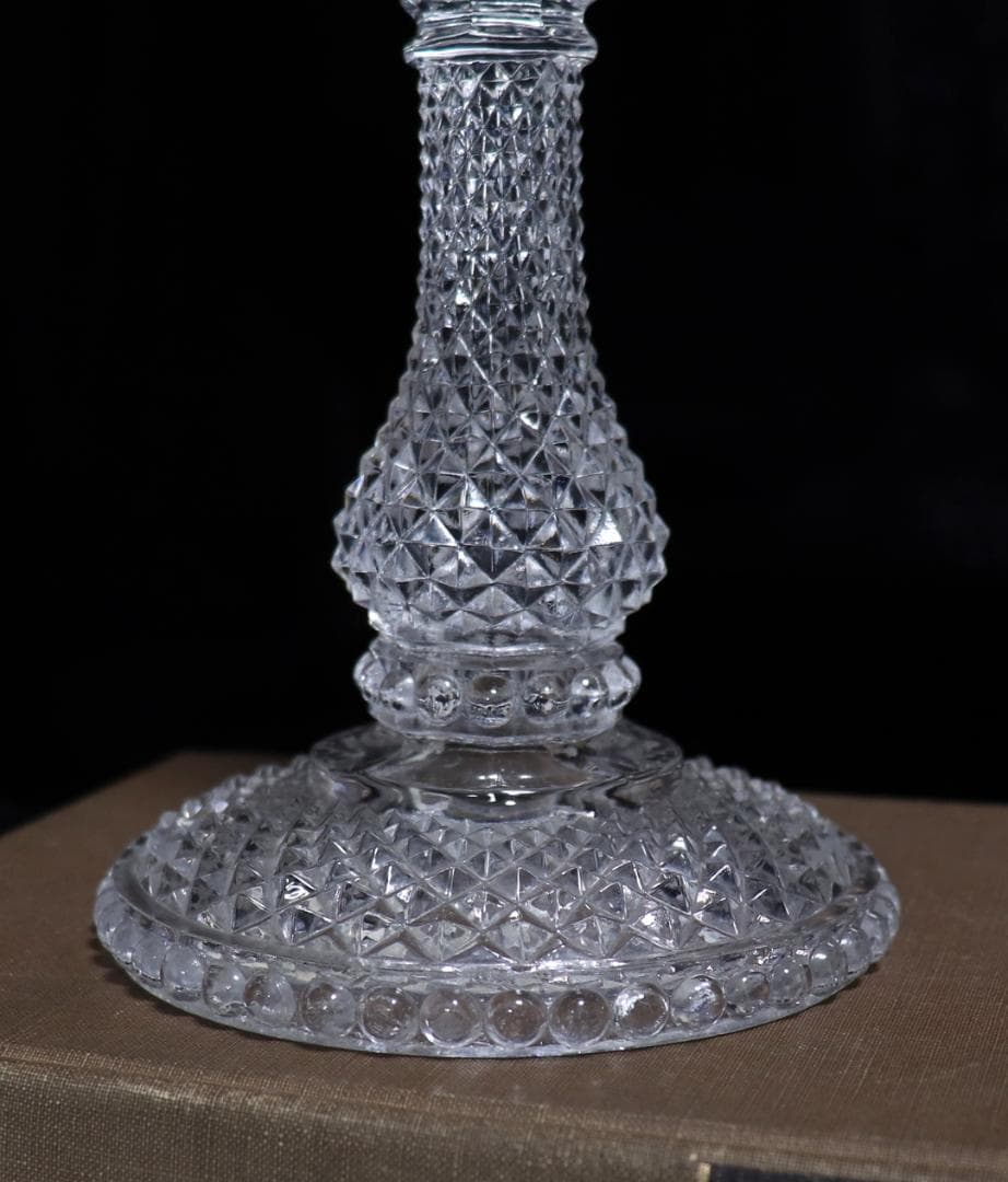 オールド・バカラ 珍品 キャンドルホルダー 18.3cm ディアマン ビゾー