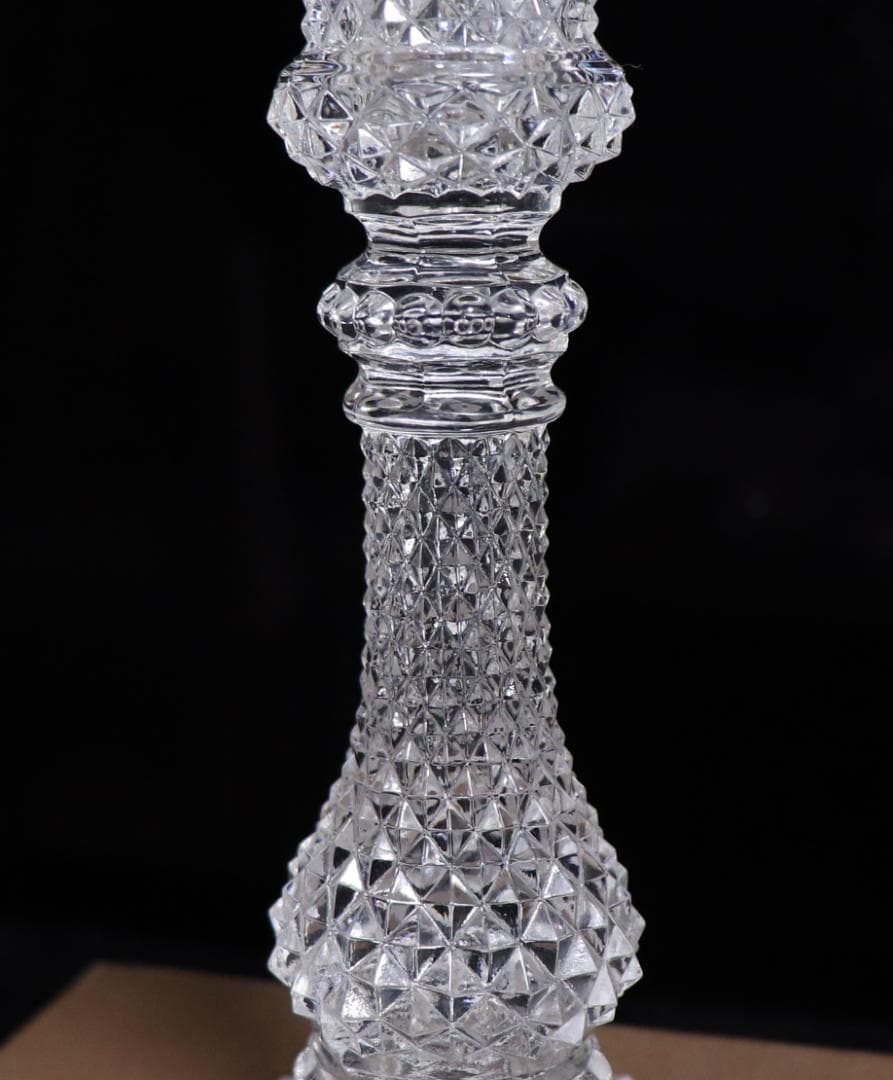 オールド・バカラ 珍品 キャンドルホルダー 18.3cm ディアマン ビゾー