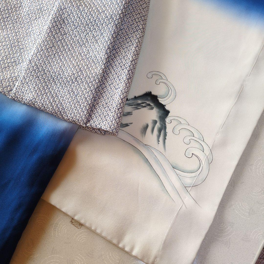 七五三３歳男の子正絹着物と正絹総絞り手縫いの被布（長襦袢付き）