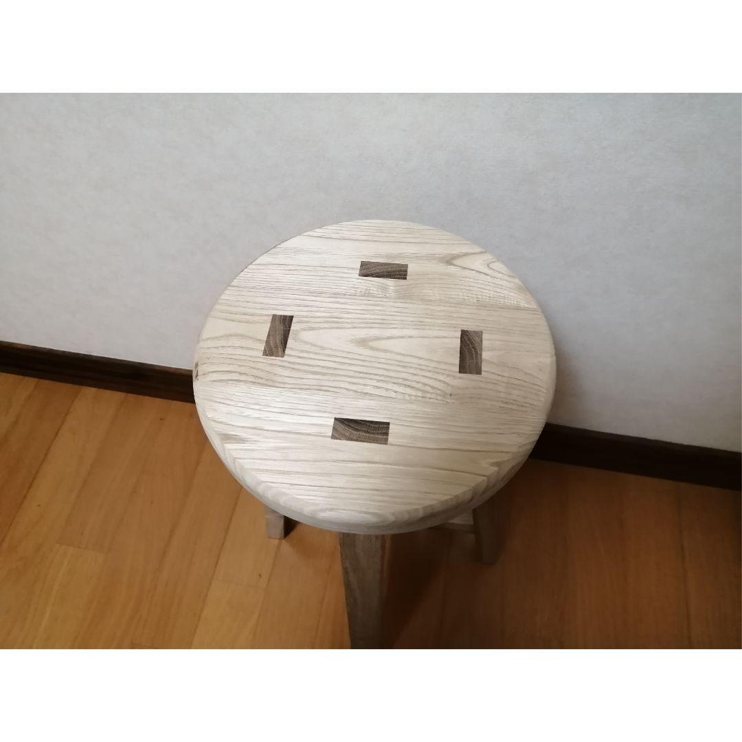 栗材スツール　高さ47cm(ピンホールあり)　丸椅子　stool