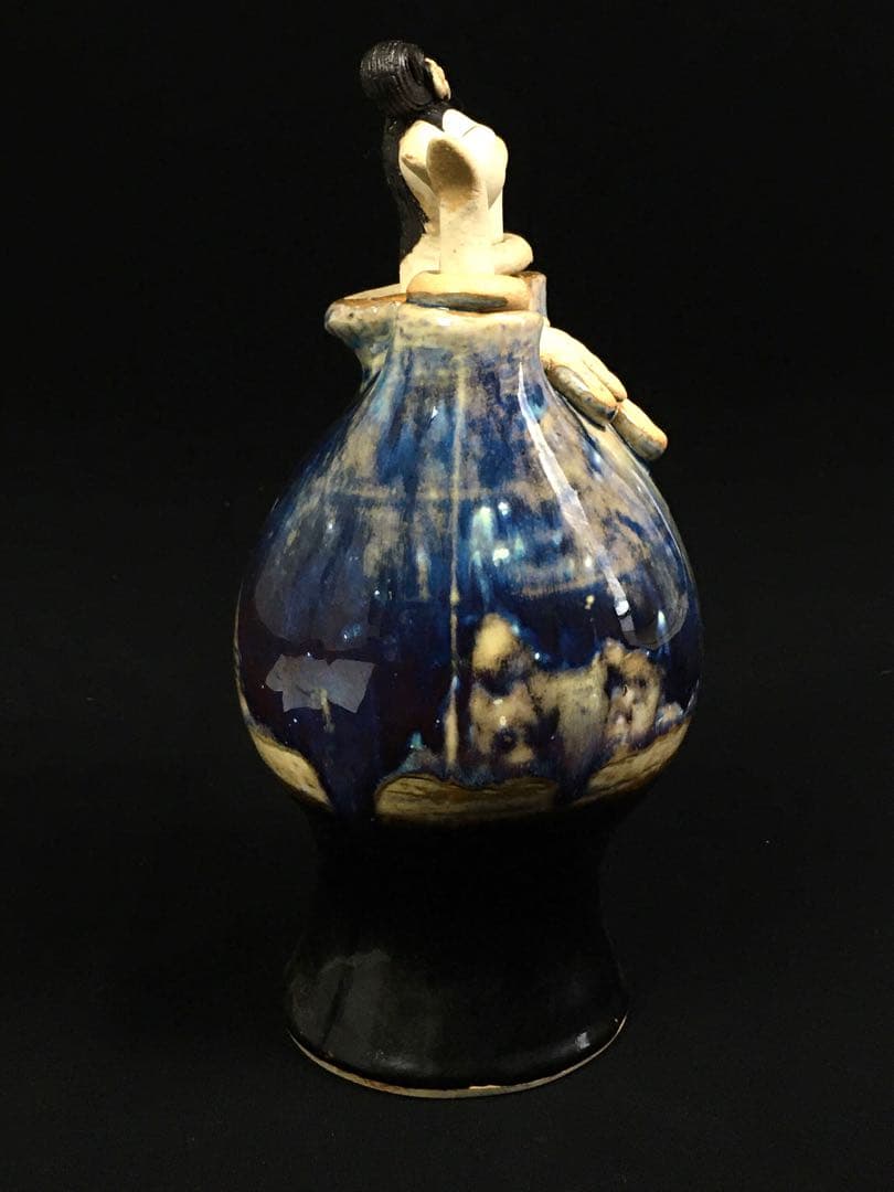 S337青芳人形 砥部焼 念ずれば花ひらく 森元青芳作 置物