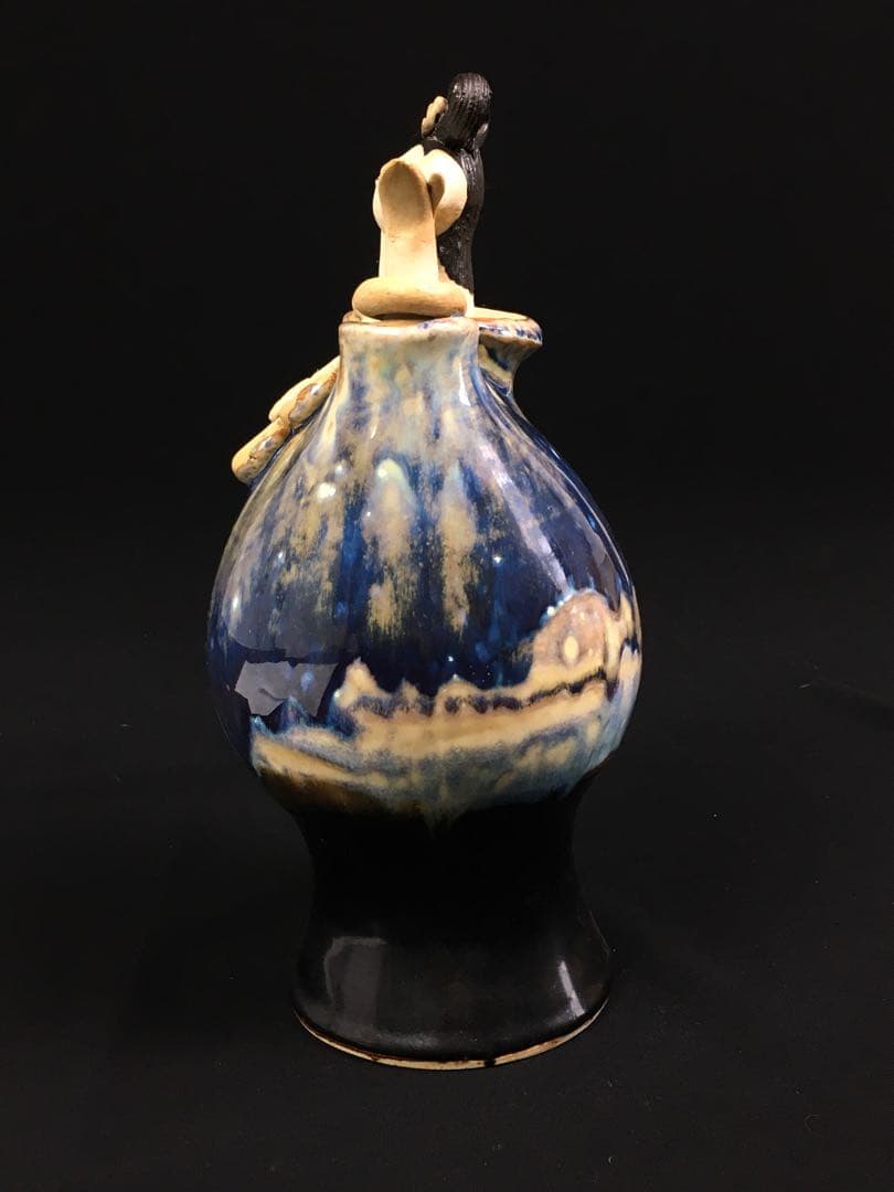 S337青芳人形 砥部焼 念ずれば花ひらく 森元青芳作 置物