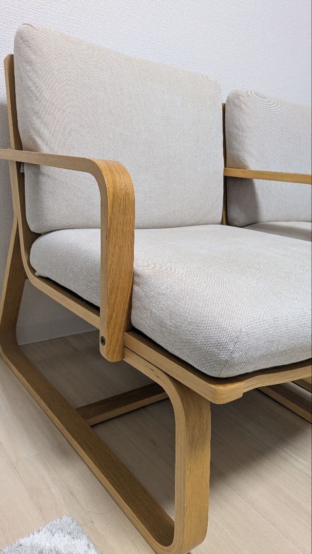 【引取限定_兵庫県】リビングでもダイニングでも使えるソファチェア2脚セット