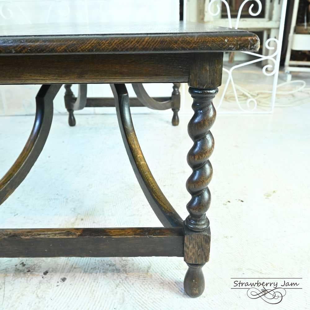 L3705-258 英国アンティーク オーク ローテーブル センターテーブル