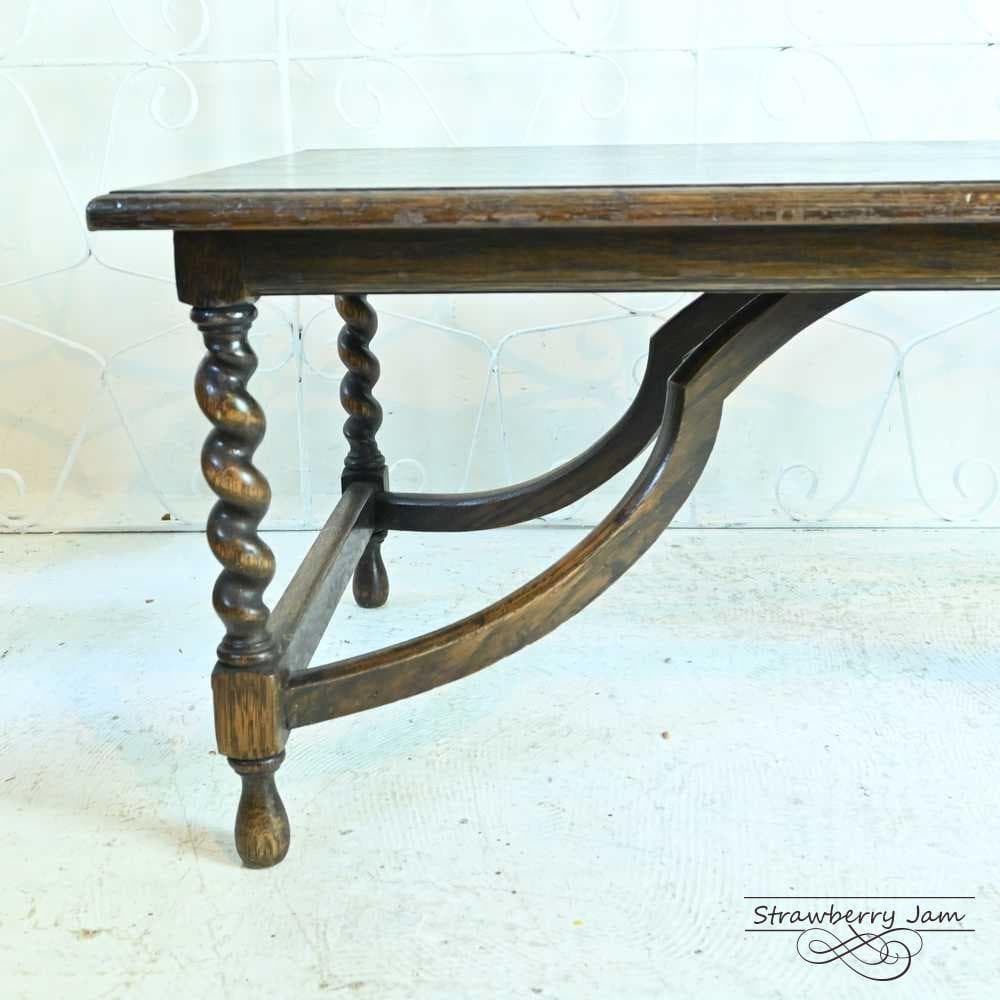 L3705-258 英国アンティーク オーク ローテーブル センターテーブル