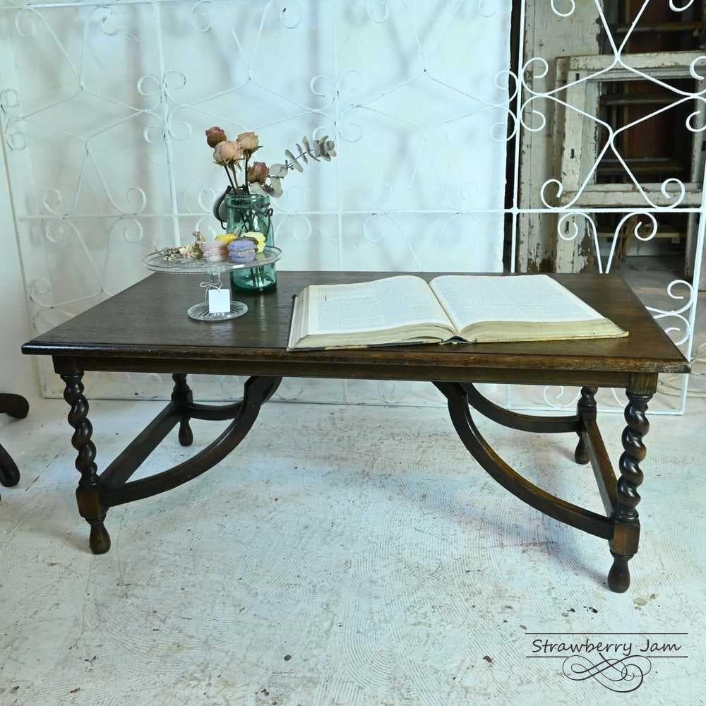 L3705-258 英国アンティーク オーク ローテーブル センターテーブル