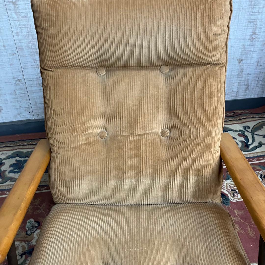 ②国産ビンテージ 昭和レトロ OSLO オスロ コーデュロイリクライニングチェア
