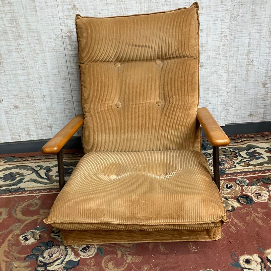 ②国産ビンテージ 昭和レトロ OSLO オスロ コーデュロイリクライニングチェア