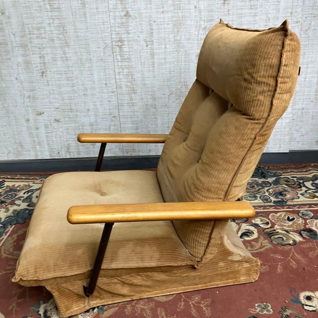 ②国産ビンテージ 昭和レトロ OSLO オスロ コーデュロイリクライニングチェア