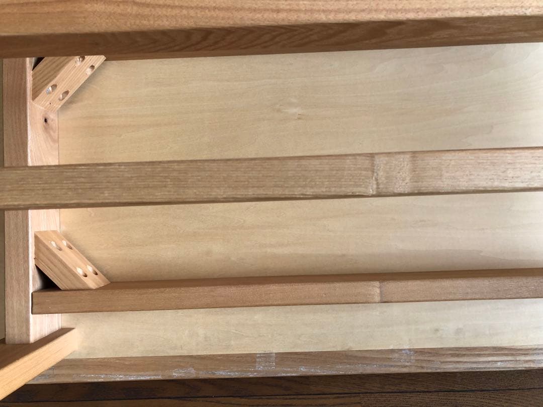 天然木　布貼り　ソファベンチ　3人掛け　組み木　家具　ブランド家具　送料込み