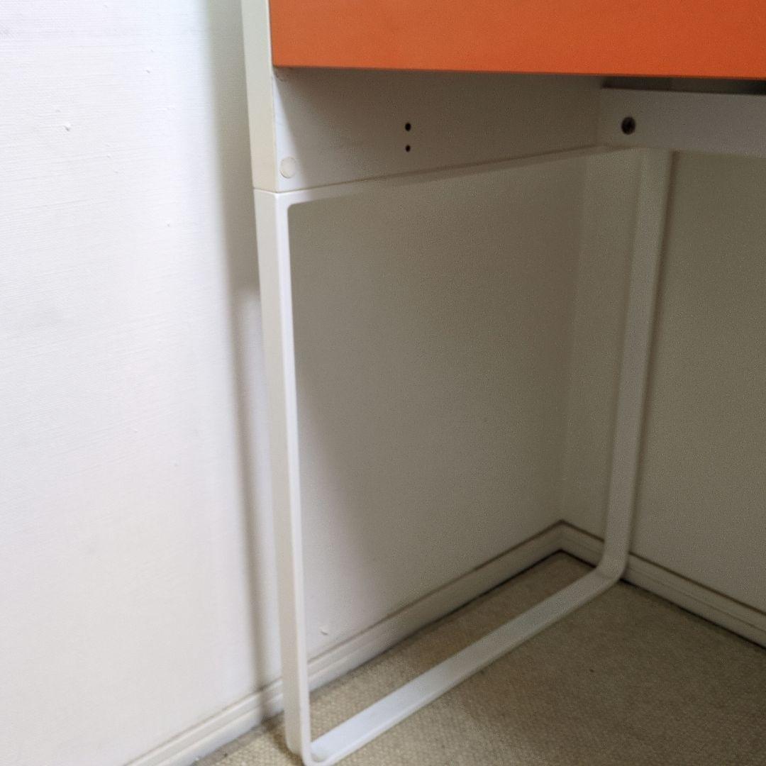 【IKEA】MICKE ミッケ デスク ホワイト×オレンジ 完成品