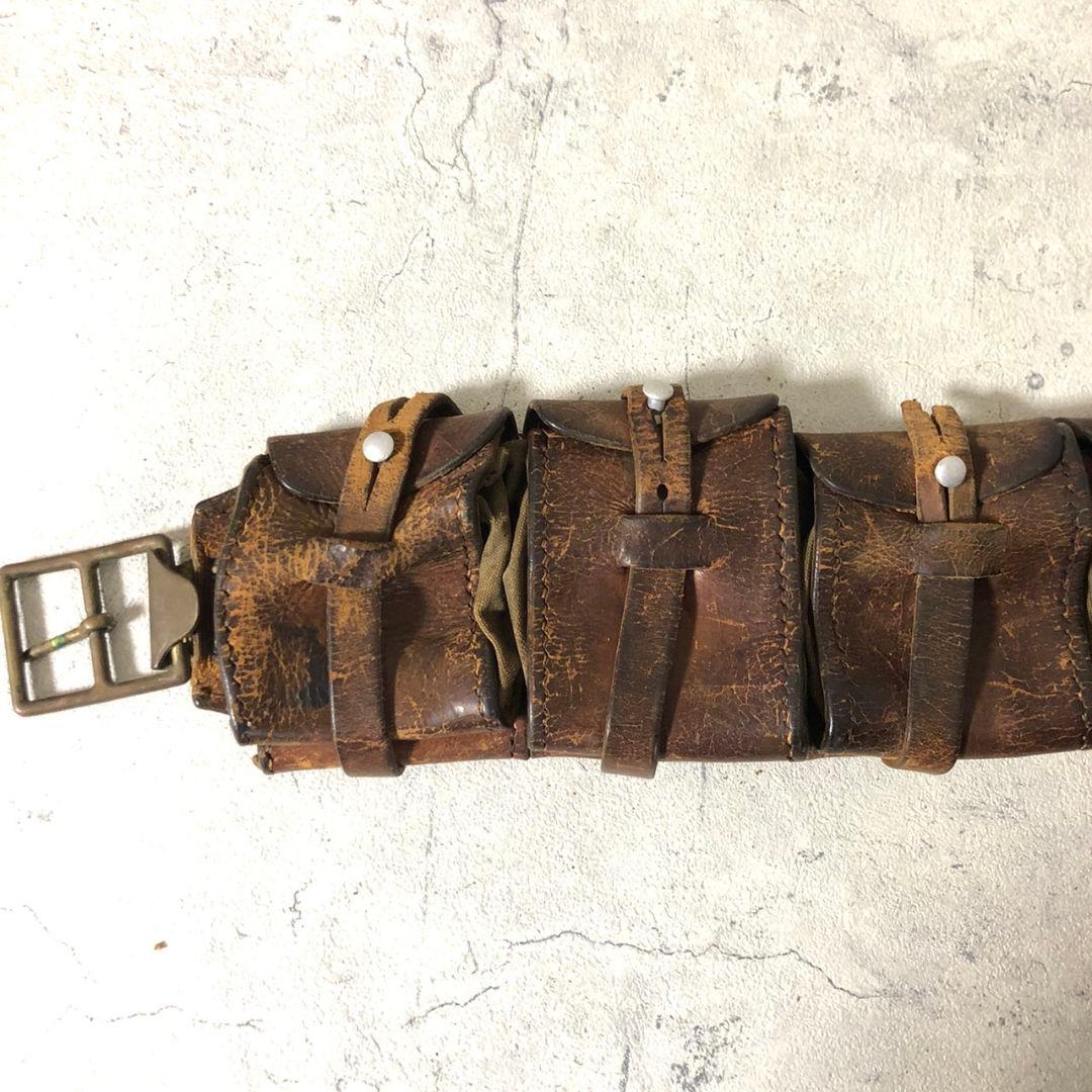 【希少・初期型・王冠刻印】10年代〜30年代 スウェーデン軍 レザーバンダリア
